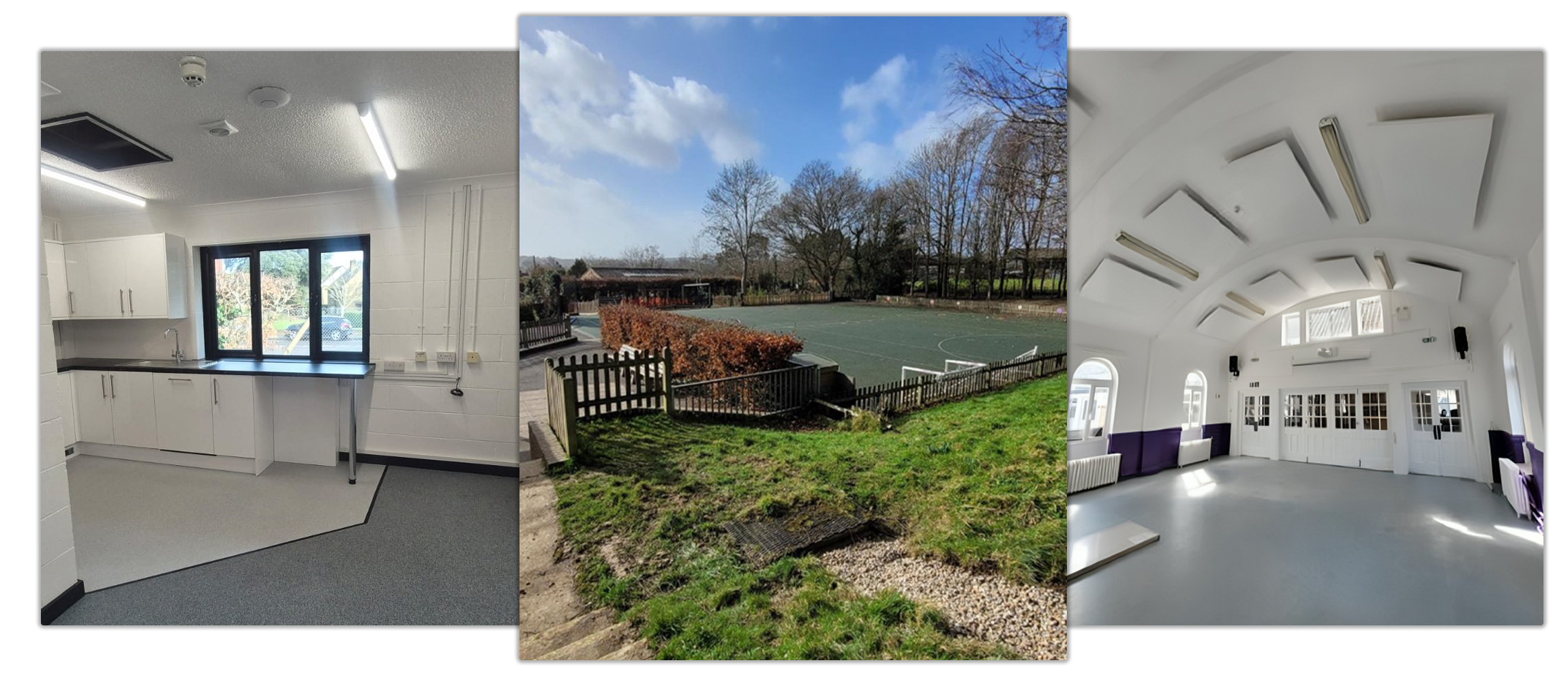 Commercial refurbishment works in progress with contractors upgrading interior building spaces.